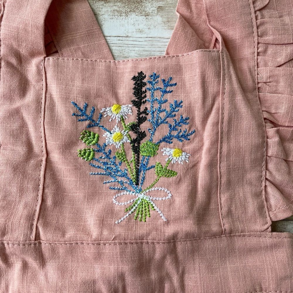 Pink Embroidered Ruffle Romper - Picture 4 of 5